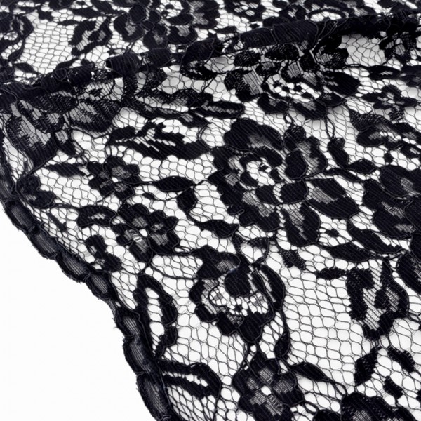 Tissu dentelle couture festonnée noir - Vente de Tissus au mètre - Tissus  Lionel