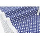 Tissu américain patchwork motif géométrique graphique bleu fond blanc x 50cm 