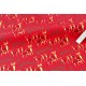 Tissu américain patchwork- thème de Noël renne doré fond rouge x 50cm 