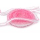 Galon ruban froufrou élastique couleur rose blanc largeur 18mm x 2mètres 