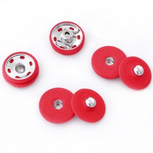 Lot de 4 boutons pression recouvert 2cm à coudre couleur rouge 
