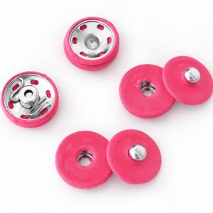 Lot de 4 boutons de pression recouvert 2cm à coudre rose framboise 