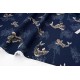 Tissu japonais doux traditionnel vague et poisson Carpe koï fond marine x50cm 