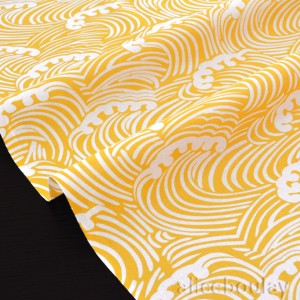 Tissu japonais coton soyeux fluide motif traditionnel vague x 50cm 