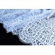 Tissu dentelle coton doux fluide festonnés bleu coupon 150x145cm 
