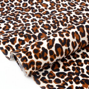Tissu japonais velours milleraies doux léopard x 50cm 
