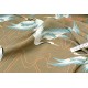 Tissu japonais traditionnel rayonne fluide oiseau grue x 50cm 