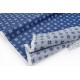 Tissu japonais motifs taditionnels géométriques tissés bleu jean x 50cm
