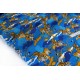 Tissu Japonais coton soyeux tigre fond bleu x 50cm 