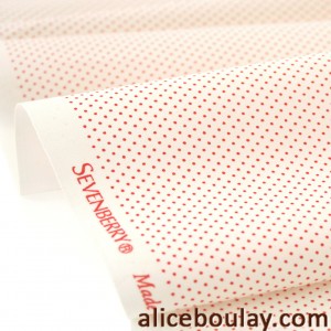 Tissu Japonais SEVENBERRY petits pois rouges sur fond blanc x 50cm