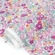 Tissu Japonais coton soyeux fleuri rose prune fond écru x 50cm 